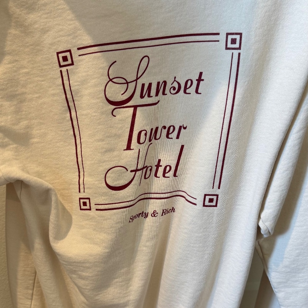 Sporty Rich Sunset Tower Hotel Collab Hoodie - Size XS